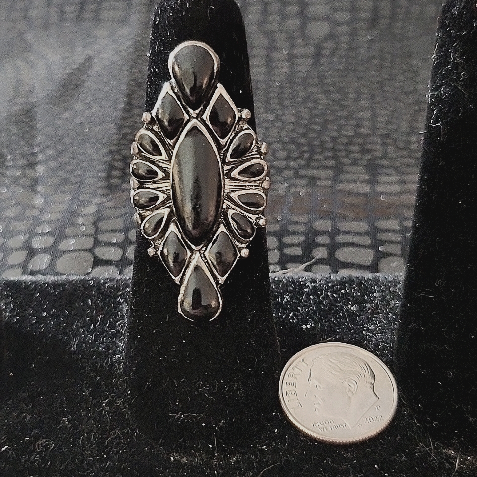 Black Multi Stone Ring